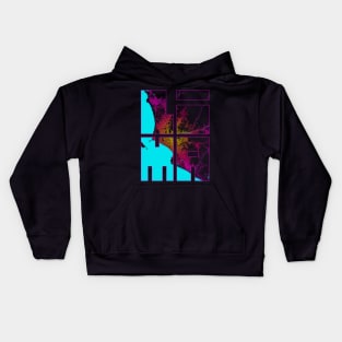 Lima, Peru City Map Typography - Neon Kids Hoodie